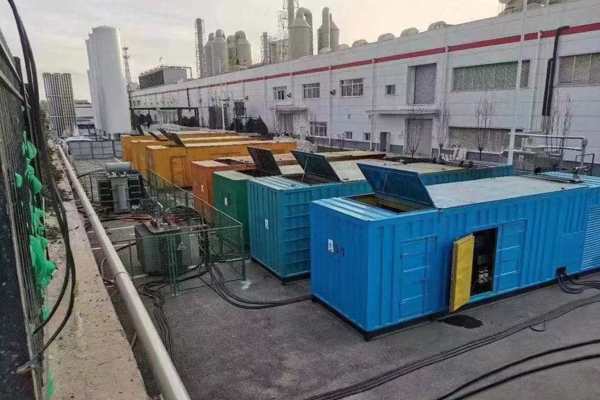钟祥发电机租赁施工现场