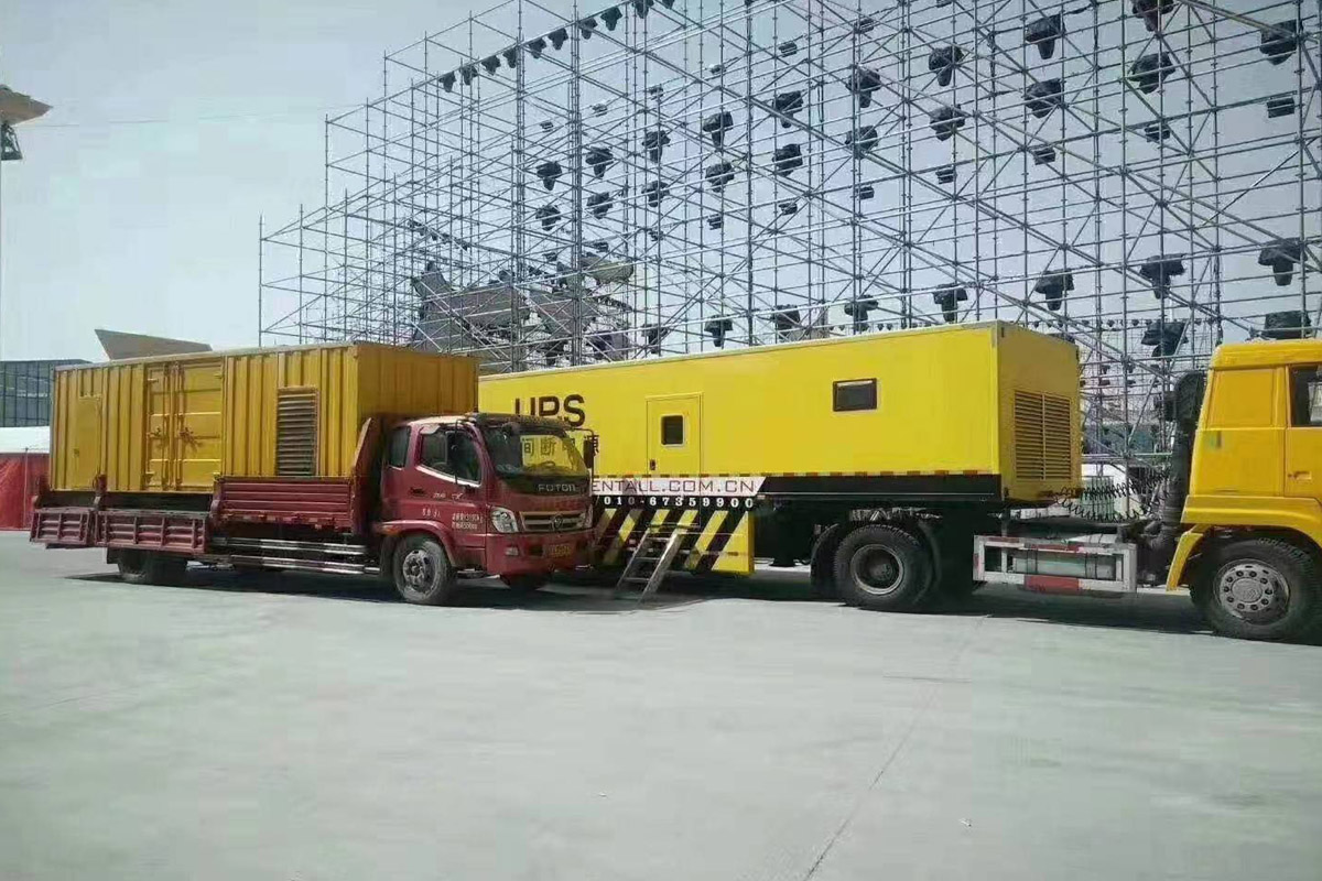 钟祥发电机租赁施工现场